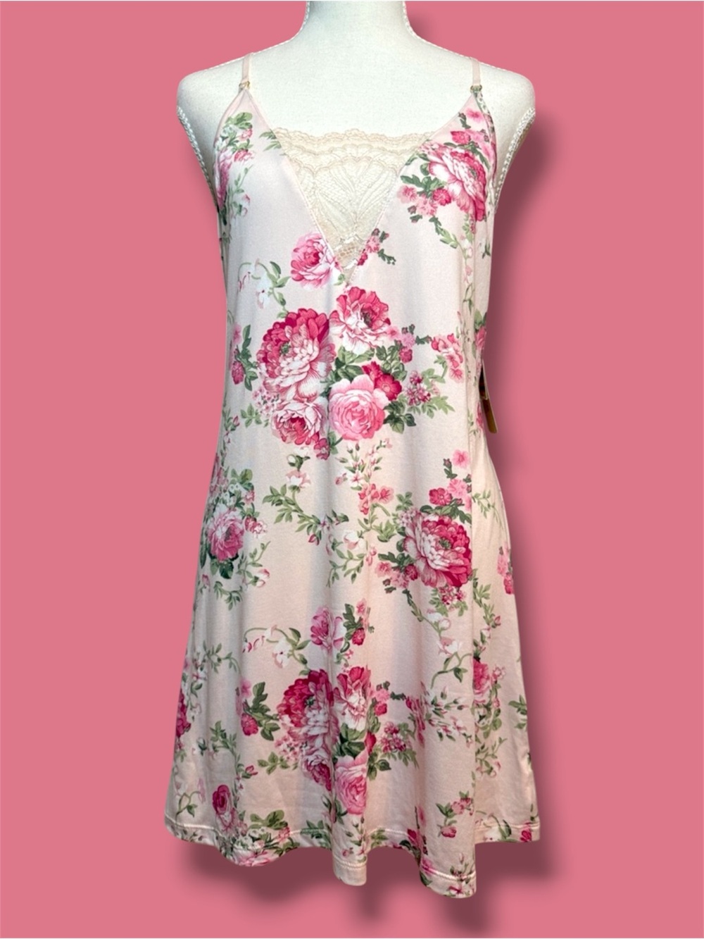 Flora Nikrooz Kat Lace Racerback Knit Chemise Retails $48 New with Tags